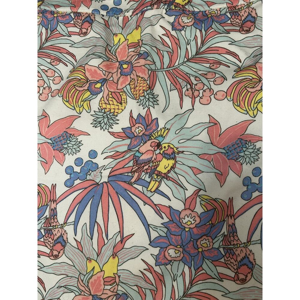 Talbots Tropical Print Skirt Parrots Pineapples Birds Colorful Size 8 - Picture 2 of 7